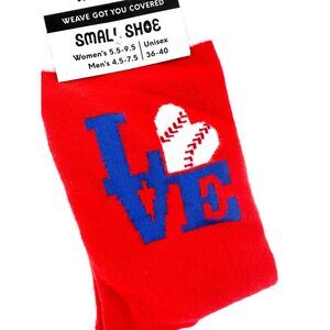 Sock Atomica Red‎ Blue Baseball Love Premium Unisex Socks Size 36-40